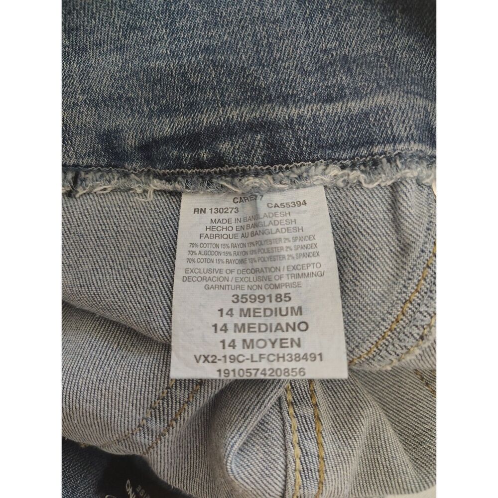 Lee Sculpting Mid Rise Denim Bermuda Jean Shorts Women's Sz 14 Light Wash - Picture 5 of 5